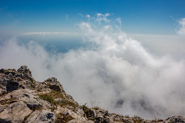 The south coast of Crimea. At the top of the Ai-Petri mountain, Crimea
