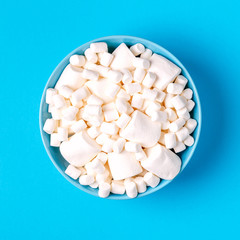 White marshmallows for roasting and hot chocolate in a bowl