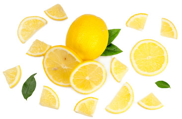 Sliced lemon isolated on white background