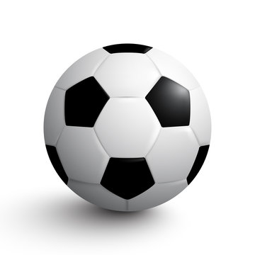 Realistic vector soccer ball, isolated on white