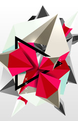 3d polygonal elements abstract background