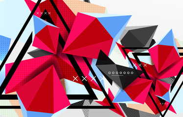 3d polygonal elements abstract background