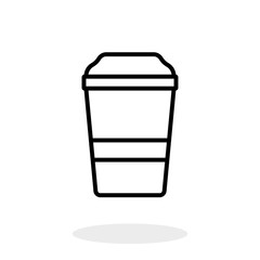 Coffee cup icon, drink symbol, vector illustration flat design graphic