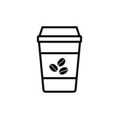 Coffee cup icon, drink symbol, vector illustration flat design graphic