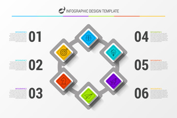 Infographic design template. Business concept with 6 steps