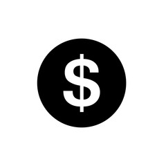 Dollar icon, money symbol, vector illustration flat design graphic