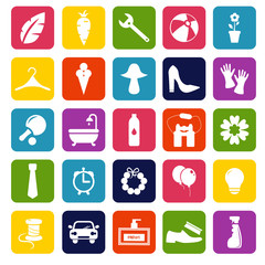Fototapeta na wymiar Household and food products. Collection of vector icons.