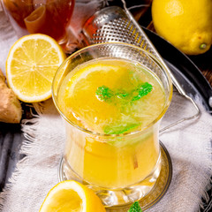 ginger lemonade with honey and lemons