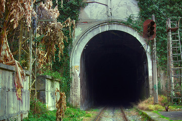 Railway tunnel in the mountains