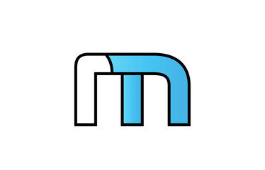 black blue alphabet letter m logo company icon design