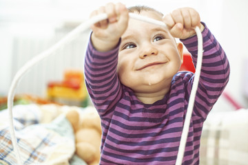 Baby boy playing