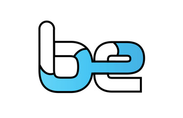 black blue alphabet letter be b e logo company icon design