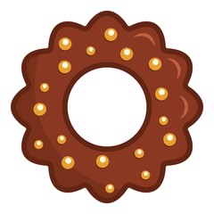 Chocolate biscuit icon. Flat illustration of chocolate biscuit vector icon for web