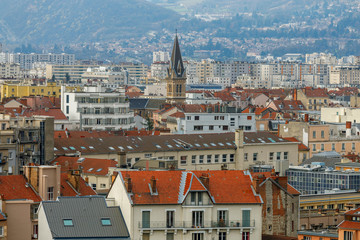 Fototapeta na wymiar Grenoble. Aerial view of the city.