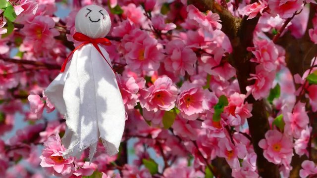 Cute Japan Doll (Teru teru bouzu) On Beautiful Tree (2 shots)