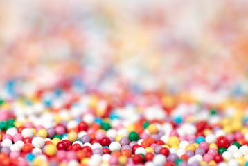 Colorful abstract background - close-up photo of the confectionery topping.
