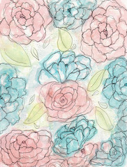 watercolor roses