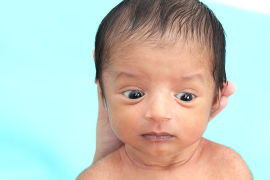 Head shot of newborn baby