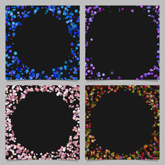 Colored abstract round border background design set with dots
