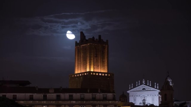 Time lapse of nighttime sky in Rome 