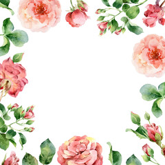 Card design with red roses