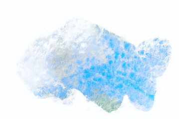 blue watercolor stain. Isolated on white background texture, element for design.