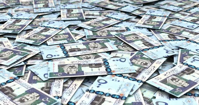 Stack of Saudi Arabian Riyals (seamless)