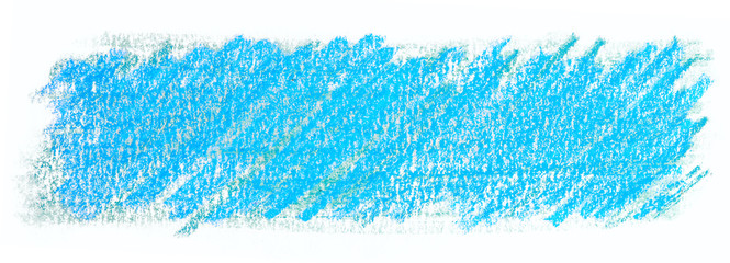 blue wax pencil, crayon texture. A flourish on paper is a rectangle. on a white background.