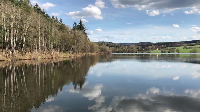 Zaskalska dam in Chaloupky, Brdy, Czech Republic. Time lapse