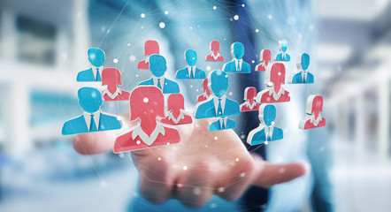 Businessman recruiting candidate for a job 3D rendering