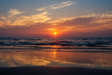 beautiful sunset in the Indian Ocean