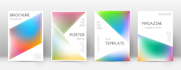 Naklejka premium Flyer layout. Triangle mind-blowing template for Brochure, Annual Report, Magazine, Poster, Corporate Presentation, Portfolio, Flyer. Beautiful bright cover page.