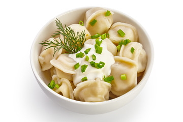 Bowl with tasty dumplings
