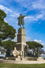 Monument to Christopher Columbus in Rapallo, Italy