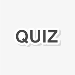 Quiz sticker, simple vector icon
