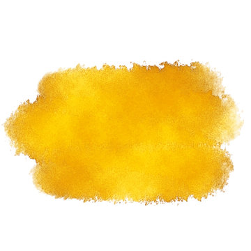 Watercolor yellow paint stain