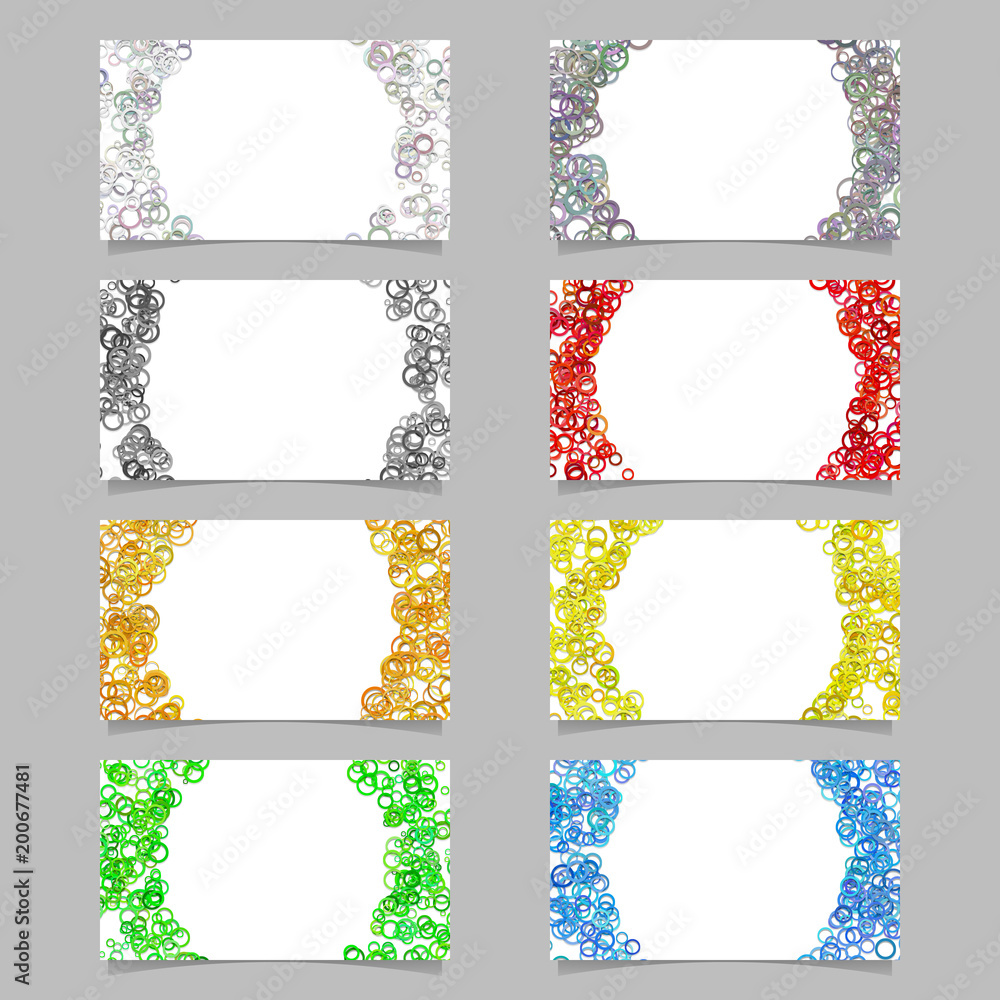 Poster random circle background business card template design set - vector graphics