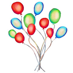 Obraz premium Watercolor colorful helium balloons