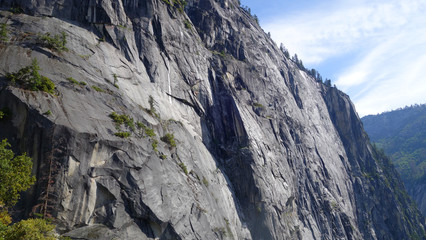 Sunset view of a mountain rock in Yosemite National Park (CA, USA)