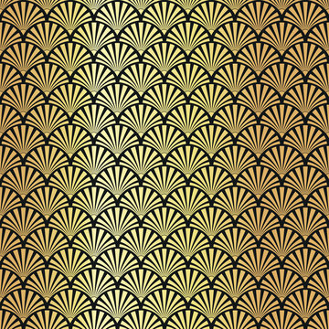 Seamless gold Art Deco pattern