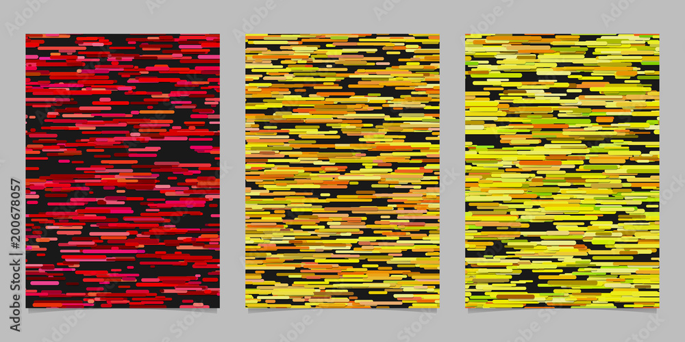 Poster abstract irregular horizontal rounded stripe design background flyer template set