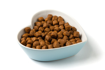pet food stack. close up macro veiw