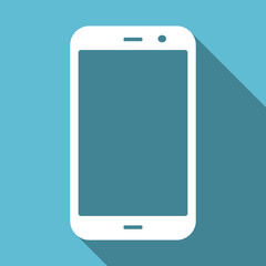 Smartphone symbol flat design vector blue icon