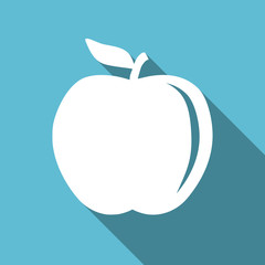 Apple symbol flat design vector blue icon