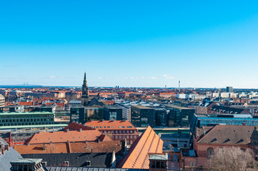 Naklejka na ściany i meble Aerial view over city of Copenhagen