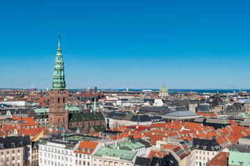 Fototapeta premium Aerial view over city of Copenhagen