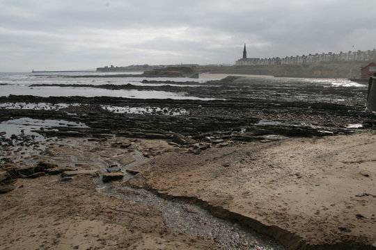 Beach in Cullercoats, Newcastle, Northumberland, UK