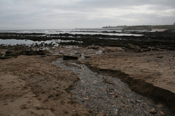 Fototapeta na wymiar Beach in Cullercoats, Newcastle, Northumberland, UK