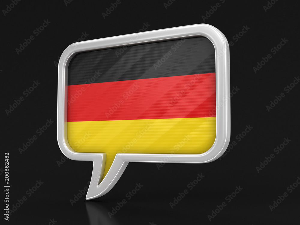 Poster speech bubble with flag of germany. image with clipping path