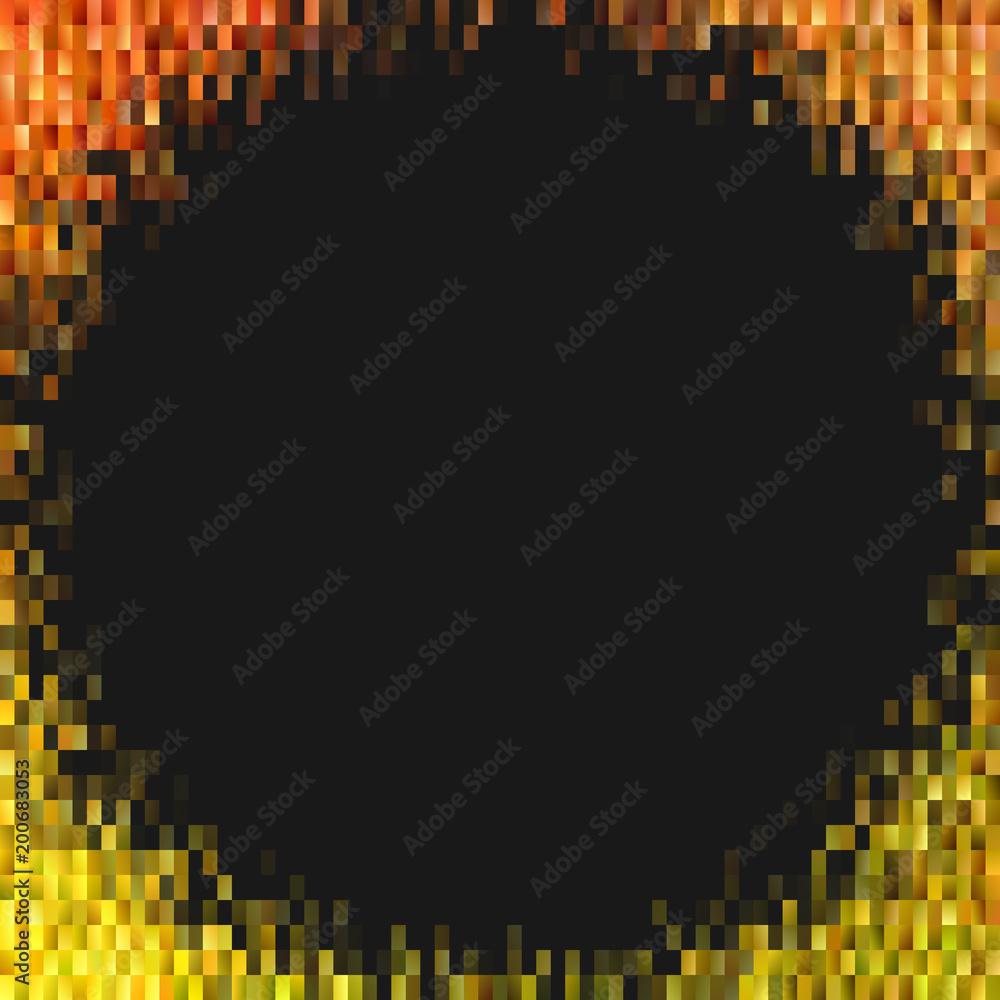 Poster abstract gradient rectangle background - digital vector mosaic design with blank space in the middle